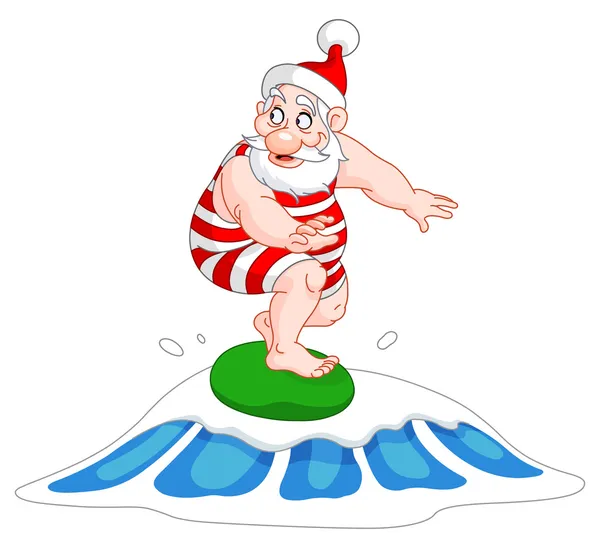 Santa surfování — Stockový vektor