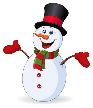 Cheerful snowman clipart