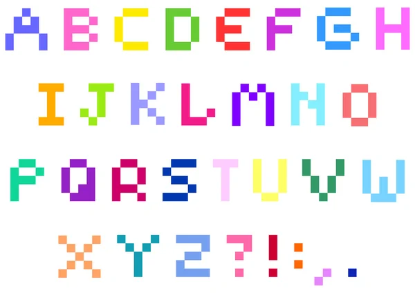 Alfabeto de píxeles — Archivo Imágenes Vectoriales