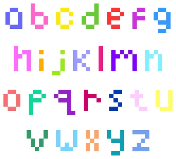 Pixel alfabeto minúsculas — Archivo Imágenes Vectoriales
