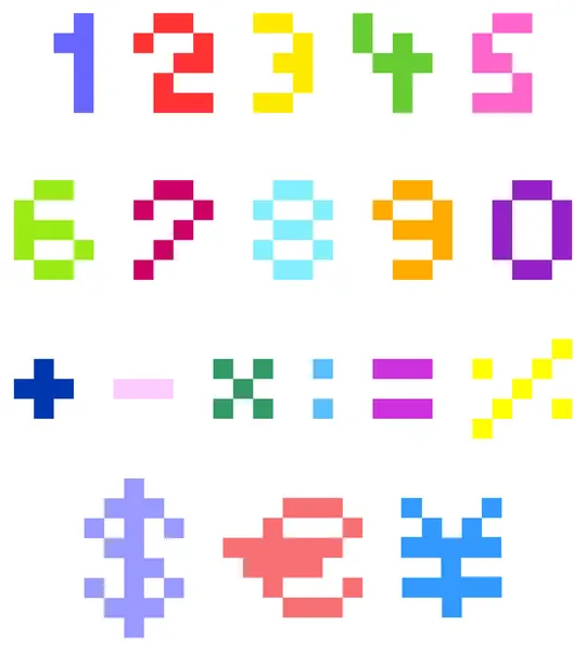 Pixel αριθμούς — Διανυσματικό Αρχείο