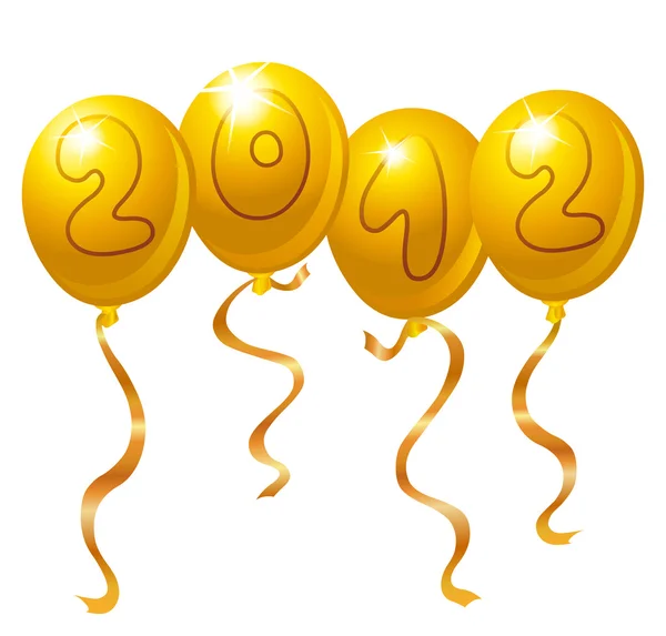 2012 nytt år ballonger — Stock vektor