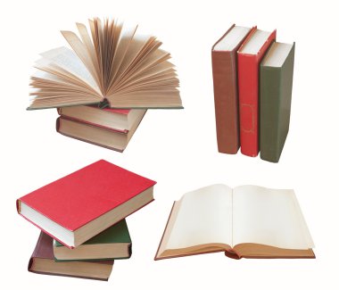 Set of old vintage books clipart