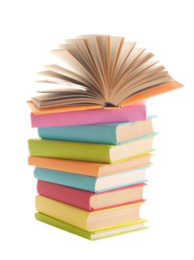 Close up of stack of colorful books clipart