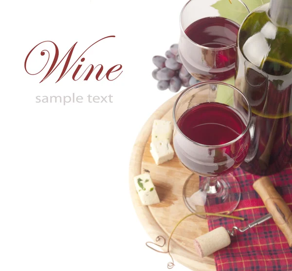 Sajt és vörösbor — Stock Fotó