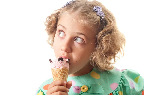 Dziecko zjada lody — Zdjęcie stockowe