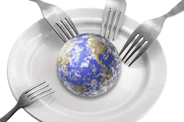 The world on a plate — Stock Photo, Image