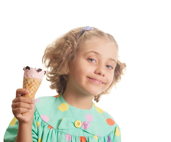 Dziecko zjada lody — Zdjęcie stockowe