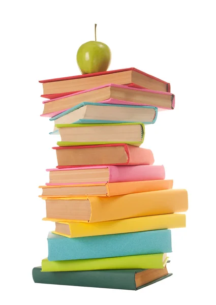 Close up van stapel kleurrijke boeken — Stockfoto