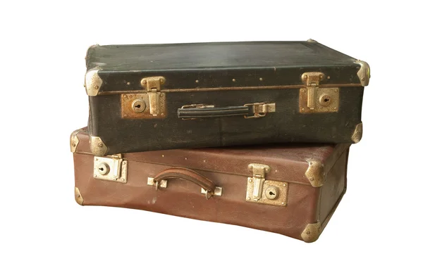 Куча старых чемоданов — стоковое фото