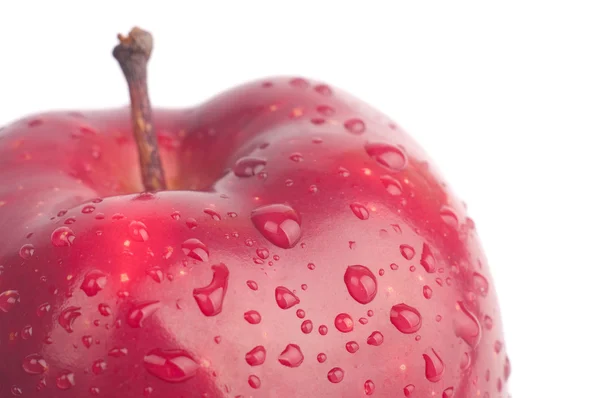 Červené jablko. makro. — Stock fotografie