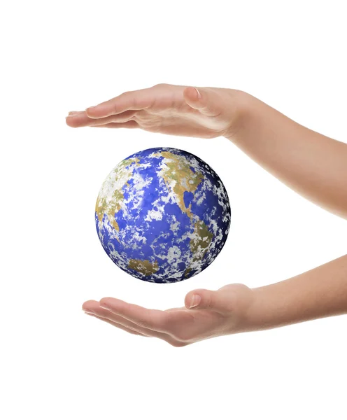 Hand hält Erde — Stockfoto