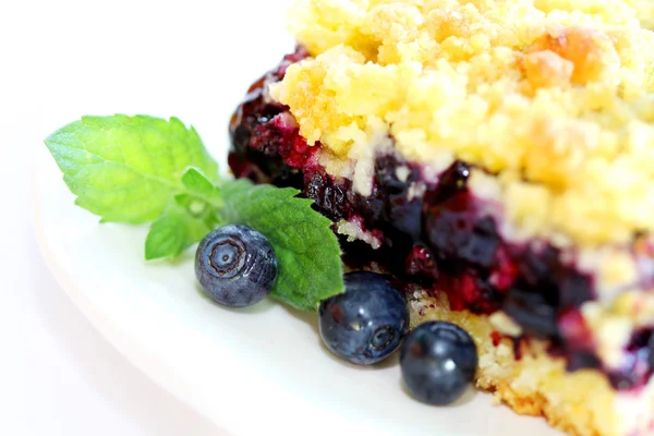 Crumble blueberry pie — Stock Photo, Image