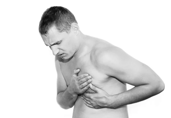 Fiatal férfi szívrohammal — Stock Fotó