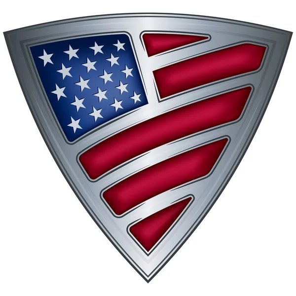 Escudo de aço com bandeira EUA —  Vetores de Stock