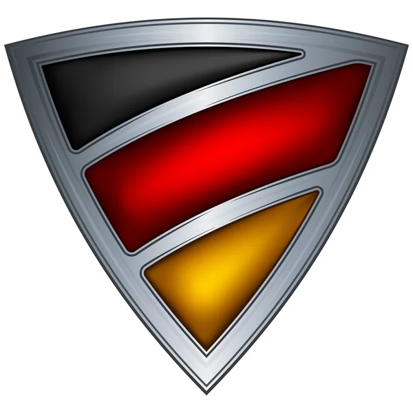 Escudo de aço com bandeira Alemanha — Vetor de Stock