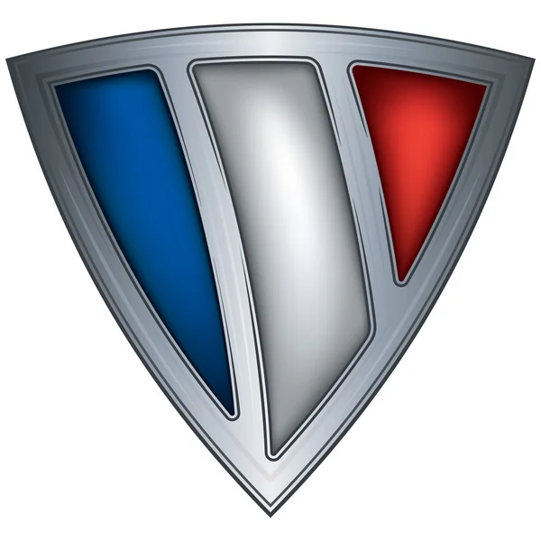 Scudo in acciaio con bandiera Francia — Vettoriale Stock