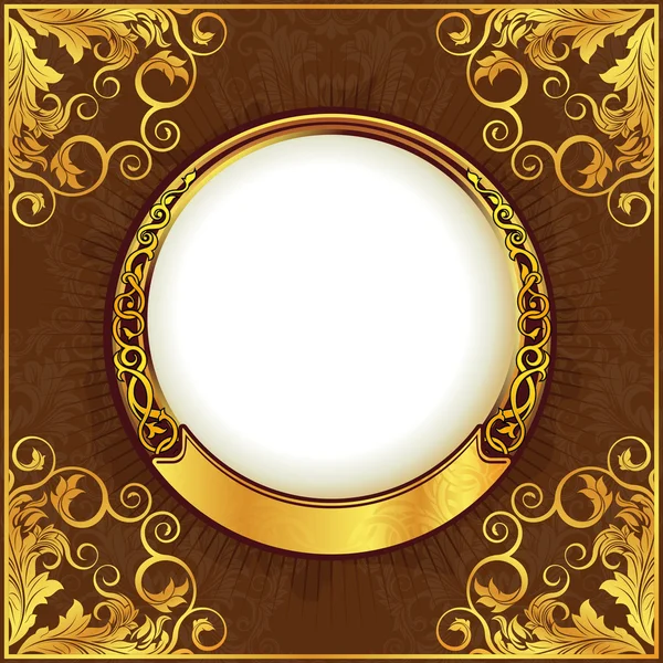Moldura círculo vintage ouro — Vetor de Stock
