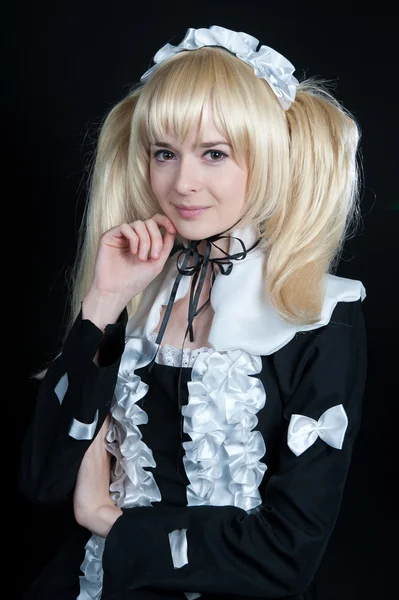 Retrato de menina em anime lolita terno — Fotografia de Stock