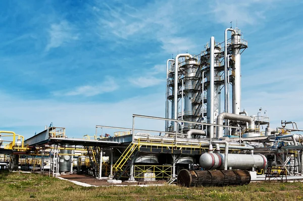 Ver fábrica de procesamiento de gas. industria del gas y del petróleo —  Fotos de Stock