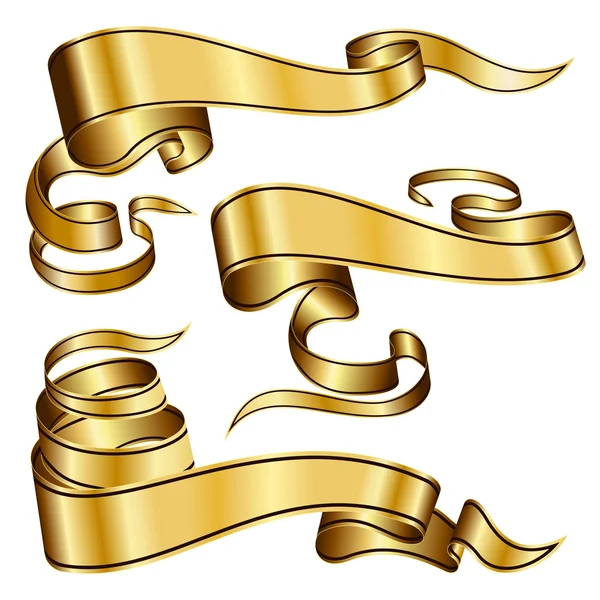 Coleção de fita de ouro —  Vetores de Stock