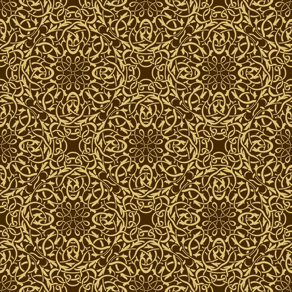 ゴールドのシームレスな壁紙パターン — ストックベクタ
