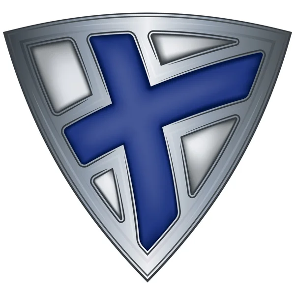 Escudo de acero con bandera Finlandia — Archivo Imágenes Vectoriales