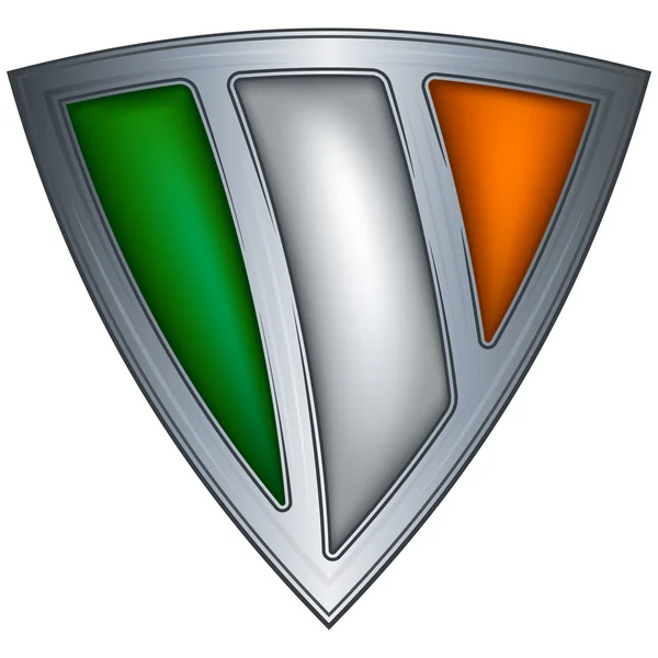 Escudo de aço com bandeira Irlanda —  Vetores de Stock