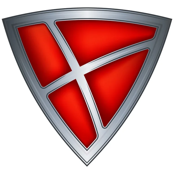 Steel shield with flag Denmark — Stock Vector