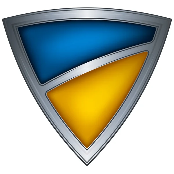 Escudo de acero con bandera Ucrania — Vector de stock