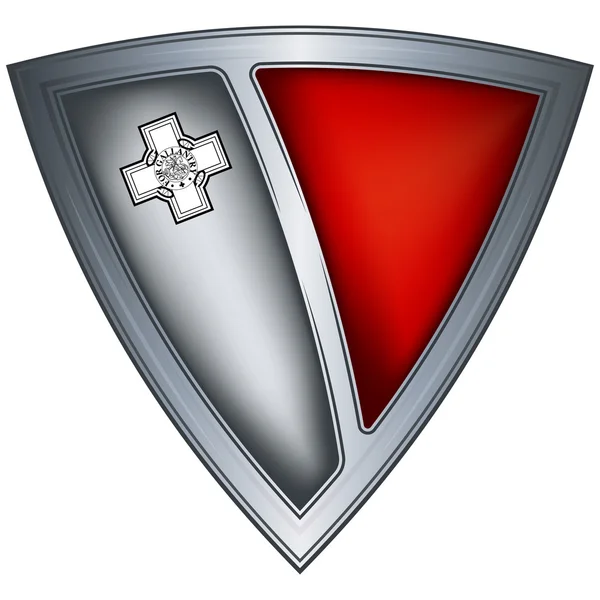 Escudo de aço com bandeira Malta — Vetor de Stock