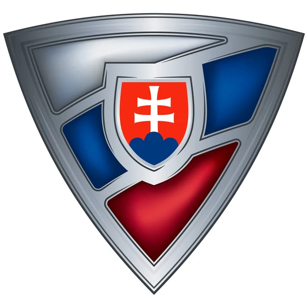 Stalen schild met vlag Slowaakse Republiek — Stockvector