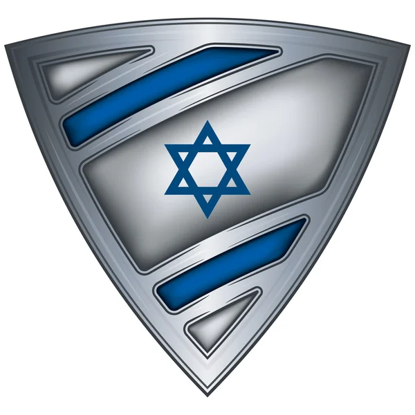 鋼のシールド イスラエル共和国を旗します。 — ストックベクタ