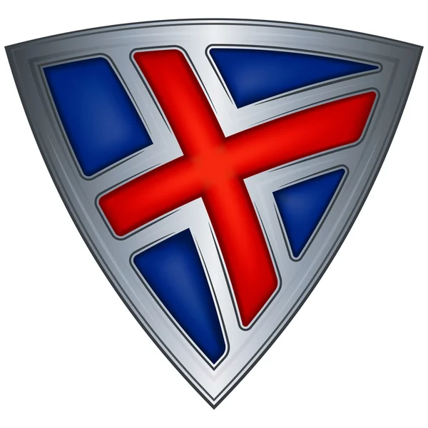 Stahlschild mit isländischer Flagge — Stockvektor