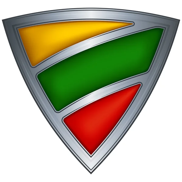 Stalowa tarcza z flaga Litwy — Wektor stockowy