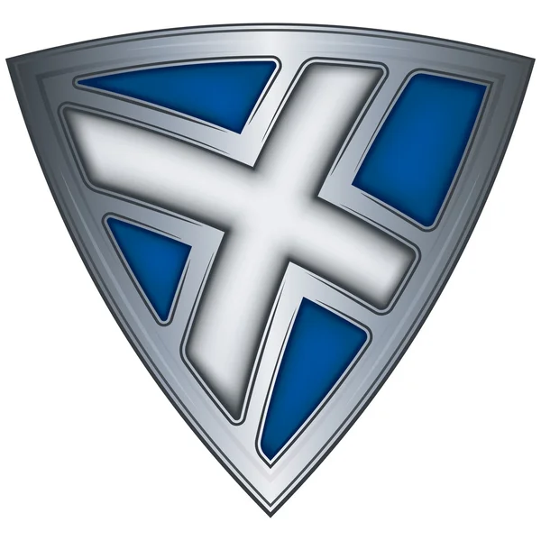 Ocelový štít s vlajka scotland — Stockový vektor