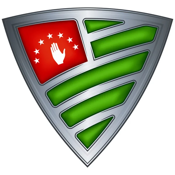 Escudo de aço com bandeira Abcásia —  Vetores de Stock