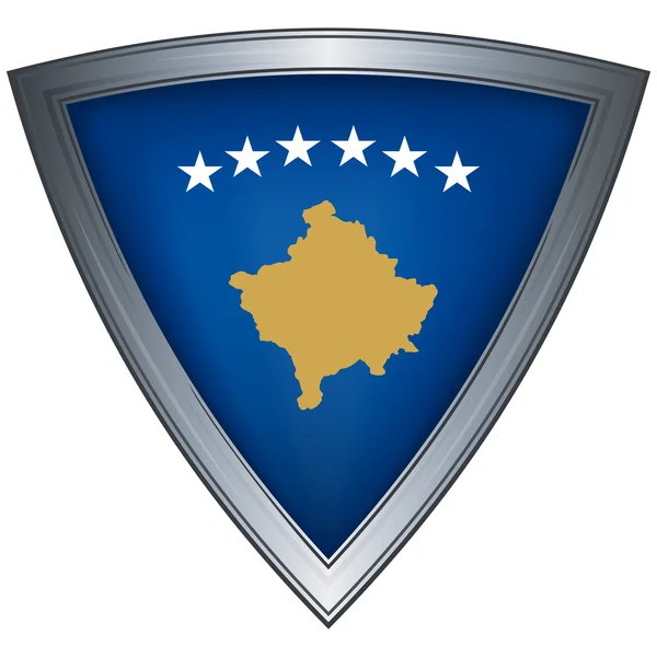 Escudo de aço com bandeira Kosovo — Vetor de Stock
