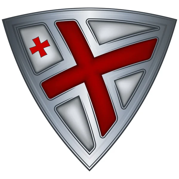 Escudo de aço com bandeira Geórgia — Vetor de Stock