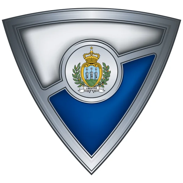 Escudo de aço com bandeira San Marino —  Vetores de Stock