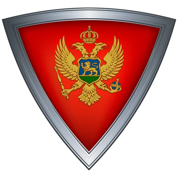 Χάλυβα ασπίδα με σημαία Μαυροβούνιο — Διανυσματικό Αρχείο