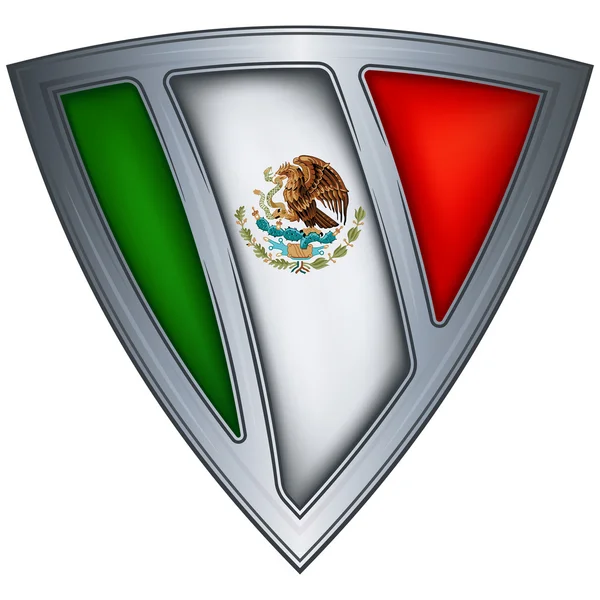 鋼のシールド フラグ メキシコ — ストックベクタ