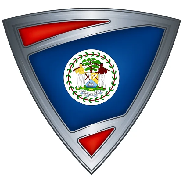 Acél-pajzs zászló Belize — Stock Vector