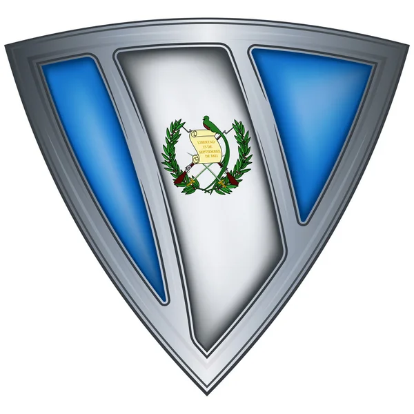 Escudo de acero con bandera Guatemala — Vector de stock