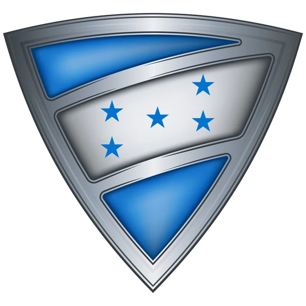 Escudo de acero con bandera Honduras — Vector de stock