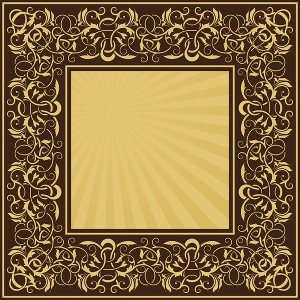 Cadre rectangulaire en or — Image vectorielle