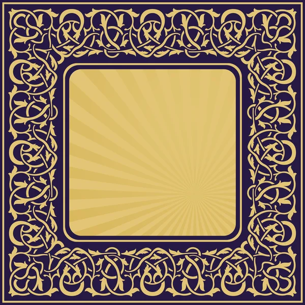 Rectángulo marco de oro — Vector de stock