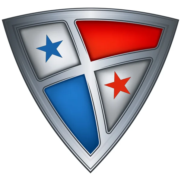 Bouclier en acier avec drapeau Panama — Image vectorielle