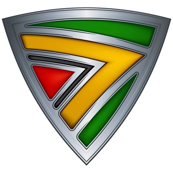 Bouclier en acier avec drapeau Guyane — Image vectorielle