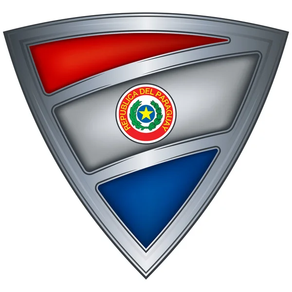 Escudo de aço com bandeira Paraguai — Vetor de Stock